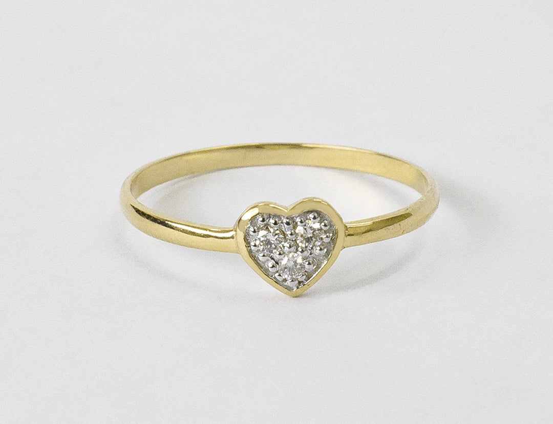 22KT Gold Heart Ring with Sparkling American Diamonds – RANKA JEWELLERS